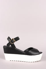 Bamboo Vegan Leather Flatform Wedge