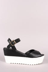 Bamboo Vegan Leather Flatform Wedge