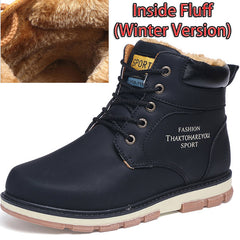 Keep Warm Men Winter Boots High Quality pu Leather Wear Resisting Casual Shoes Working Fashion Men Boots