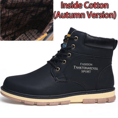 Keep Warm Men Winter Boots High Quality pu Leather Wear Resisting Casual Shoes Working Fashion Men Boots