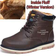 Keep Warm Men Winter Boots High Quality pu Leather Wear Resisting Casual Shoes Working Fashion Men Boots