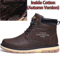 Keep Warm Men Winter Boots High Quality pu Leather Wear Resisting Casual Shoes Working Fashion Men Boots