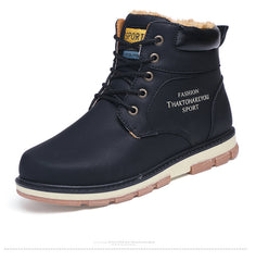 Keep Warm Men Winter Boots High Quality pu Leather Wear Resisting Casual Shoes Working Fashion Men Boots