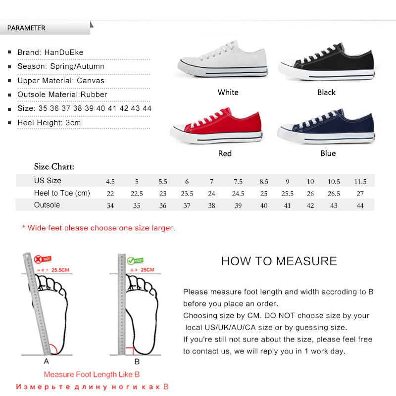 Classic Women Canvas Shoes Female Casual Sneakers for Woman Round Toe Lace Up Solid Red White Black Blue Plus Large Size 43 44