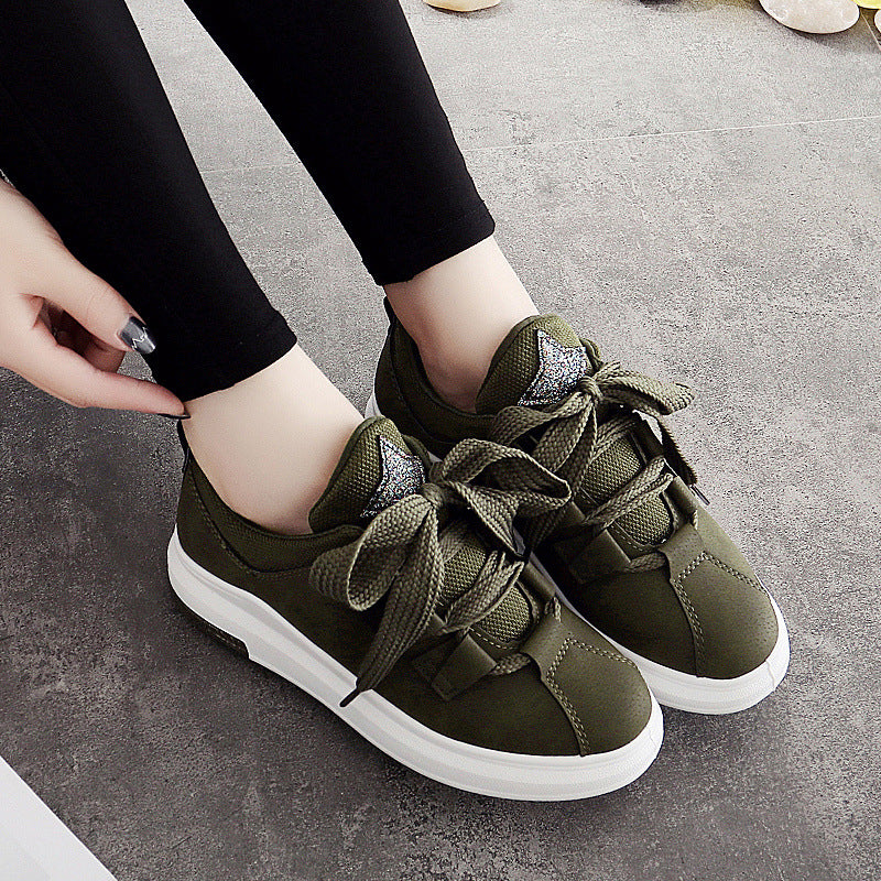 new arrival sneakers Breathable Round Toe Casual Shoes Student Platform Shoes Flats  Lace Up Ladies Shoe