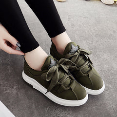new arrival sneakers Breathable Round Toe Casual Shoes Student Platform Shoes Flats  Lace Up Ladies Shoe