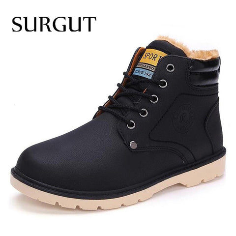 Hot Newest Keep Warm Men Winter Boots High Quality pu Leather Casual Boots Working Fahsion Boots Essential Shoes