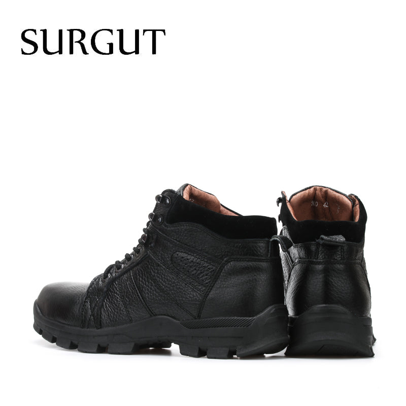 SURGUT High Quality Men Snow Boots Waterproof Men Footwear Autumn Ankle Boots Breathable Supper Warm Fur Winter Men Boots
