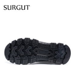SURGUT High Quality Men Snow Boots Waterproof Men Footwear Autumn Ankle Boots Breathable Supper Warm Fur Winter Men Boots