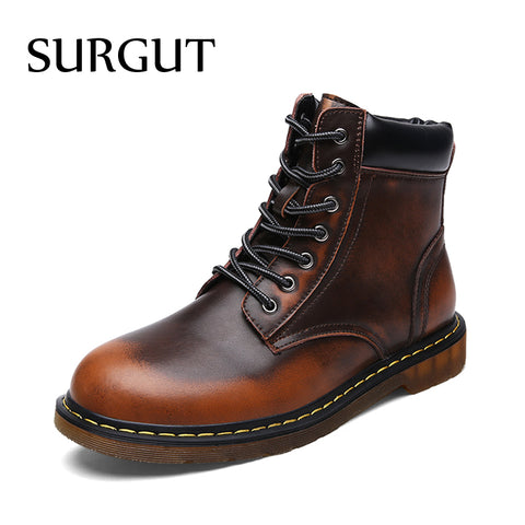 Men Autumn And Winter Two Style Shoes Ankle Boot Men Keep Warm Snow Boots Fashion Comfortable Leather Shoes For Men Boots