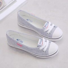 Spring light canvas shoes women shoes slip-on Korean tide students set foot pedal flat shoes