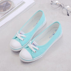 Spring light canvas shoes women shoes slip-on Korean tide students set foot pedal flat shoes