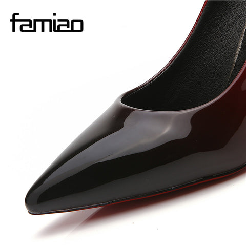 Women pumps Fashion pointed toe patent leather stiletto high heels shoes Spring Summer Wedding Shoes woman high heels