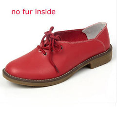 Genuine Leather Oxford Shoes Women Flats Fashion Women Shoes Casual Moccasins Loafers Ladies Shoes