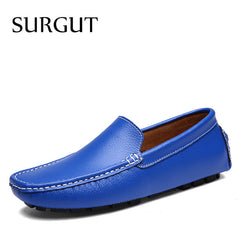 Cow Split Leather Men Flat Shoes Brand Moccasins Men Loafers Driving Shoes Fashion Casual Shoes Hot Sell