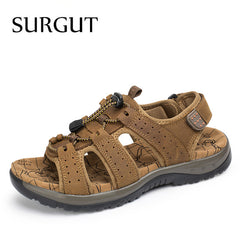 Breathable Sandals Men Shoes Real Leather Sandals Shoes Men Sandals Non Slip Beach Summer Slippers For Men Big Size