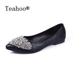 NEW Fashion Flats Shoes Women Ballet Princess Shoes For Casual Crystal Boat Shoes Rhinestone Women Flats