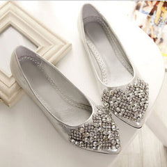 NEW Fashion Flats Shoes Women Ballet Princess Shoes For Casual Crystal Boat Shoes Rhinestone Women Flats