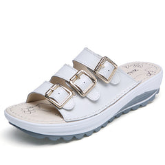 Women Slippers Wedges Slippers Women Shoes Fashion Buckle Slides Summer Beach Sandals Comfortable Ladies Shoes