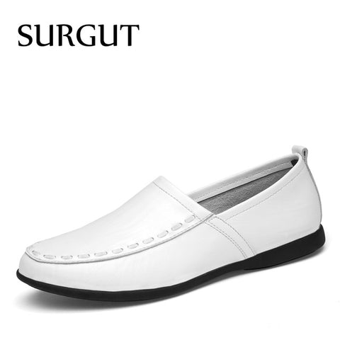 Men Leather Casual shoes For Summer Spring Solid Genuine Leather Shoes Normal Size Fashion Super Quality Flats Shoes Men