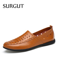 Men Leather Casual shoes For Summer Spring Solid Genuine Leather Shoes Normal Size Fashion Super Quality Flats Shoes Men