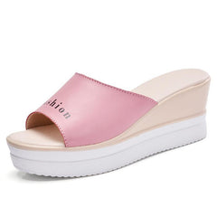 Women Slippers Wedge Shoes Fashion Ultra High Heels Slip-resistant Flip Flops Platform Sandals