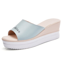 Women Slippers Wedge Shoes Fashion Ultra High Heels Slip-resistant Flip Flops Platform Sandals