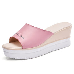 Women Slippers Wedge Shoes Fashion Ultra High Heels Slip-resistant Flip Flops Platform Sandals