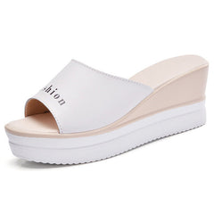 Women Slippers Wedge Shoes Fashion Ultra High Heels Slip-resistant Flip Flops Platform Sandals