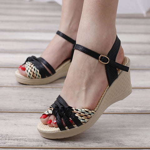 Women Sandals Bohemian Wedge Sandals Summer Women Shoes Comfortable Fashion Woven Shoes Women Beach Sandals