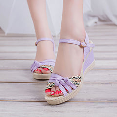 Women Sandals Bohemian Wedge Sandals Summer Women Shoes Comfortable Fashion Woven Shoes Women Beach Sandals