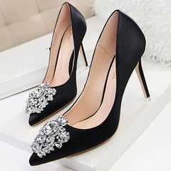 Women Pumps Crystal High Heels Shoes Spring Women Shoes Fashion Pointed Toe High Heels Wedding Shoes