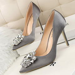 Women Pumps Crystal High Heels Shoes Spring Women Shoes Fashion Pointed Toe High Heels Wedding Shoes