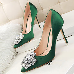 Women Pumps Crystal High Heels Shoes Spring Women Shoes Fashion Pointed Toe High Heels Wedding Shoes