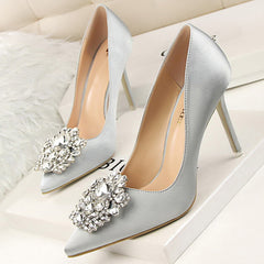 Women Pumps Crystal High Heels Shoes Spring Women Shoes Fashion Pointed Toe High Heels Wedding Shoes