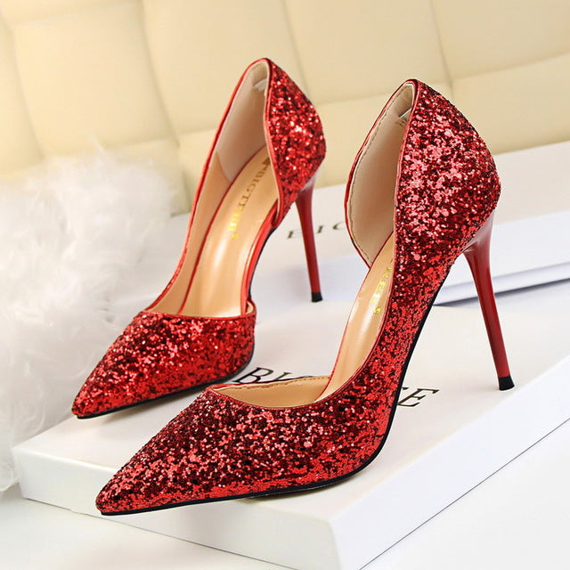 High Heels Handmade Fully Rhinestone Pointed Toe Crystal Wedding Shoes –  AlineBridal