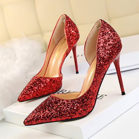 Women Pumps Wedding Shoes Bling Sexy High Heels Women Shoes Gold Fashion Glitter Ladies Shoes