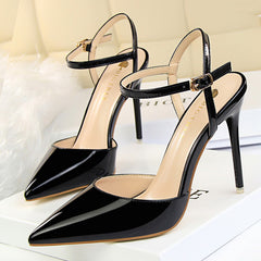 Summer Women Pumps Super High Heels Sandals Pointed Toe Pu Leather Sexy High Heel Shoes Female