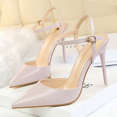 Summer Women Pumps Super High Heels Sandals Pointed Toe Pu Leather Sexy High Heel Shoes Female