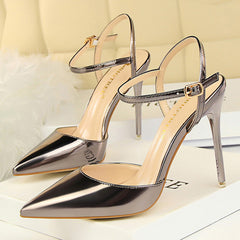 Summer Women Pumps Super High Heels Sandals Pointed Toe Pu Leather Sexy High Heel Shoes Female