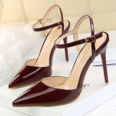 Summer Women Pumps Super High Heels Sandals Pointed Toe Pu Leather Sexy High Heel Shoes Female