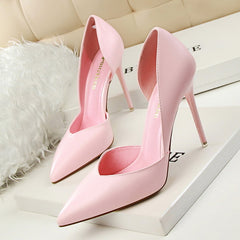 Women Pumps High Heels Shoes Women Fashion Casual Wedding Shoes Ladies Pointed Toe Sexy High Heel Pink