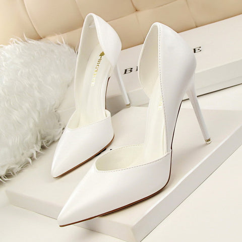 Women Pumps High Heels Shoes Women Fashion Casual Wedding Shoes Ladies Pointed Toe Sexy High Heel Pink