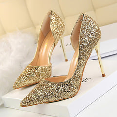 Women Pumps Extreme Sexy High Heels Women Shoes Thin Heels Female Shoes Wedding Shoes Gold Sliver White Ladies Shoes