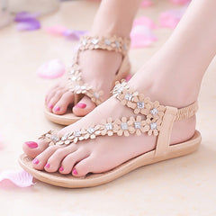 Women Sandals Summer Women Shoes 2018 Fashion Flip Flops Women Flat Sandals With Flowers Bohemian Ladies Flat Shoes