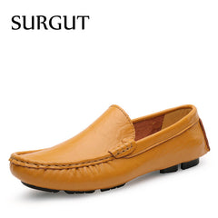 Loafers Men Shoes Breathable Comfortable Genuine Leather Flats Spring Summer Fashion Casual Shoes For Man Plus Size 35-50